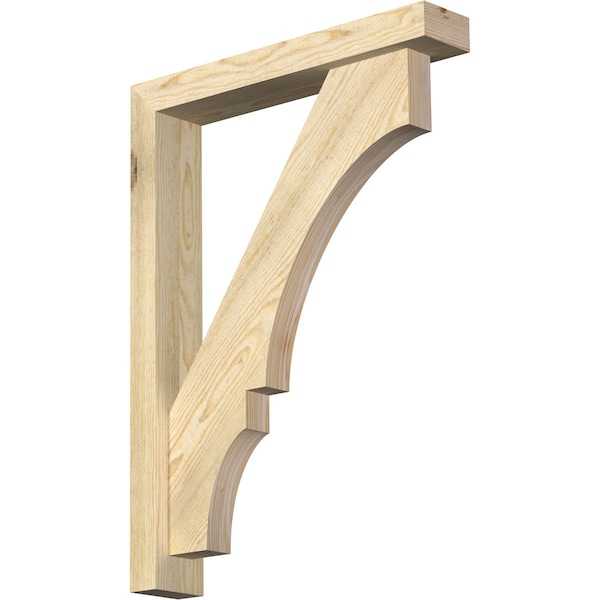 Ekena Millwork Balboa Block Rough Sawn Bracket w/ Offset Brace, Douglas Fir, 4"W x 22"D x 30"H BKT0402X22X30BOA05RDF - main